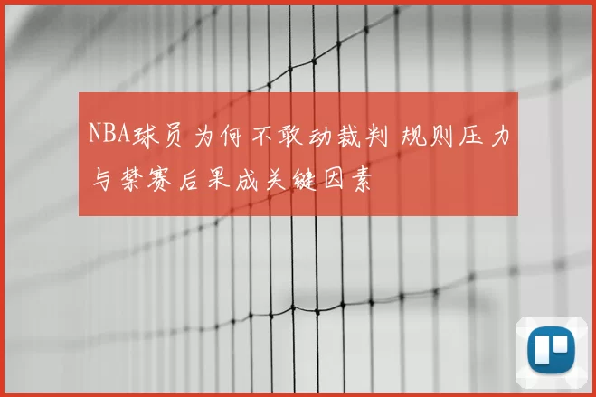 NBA球员为何不敢动裁判 规则压力与禁赛后果成关键因素